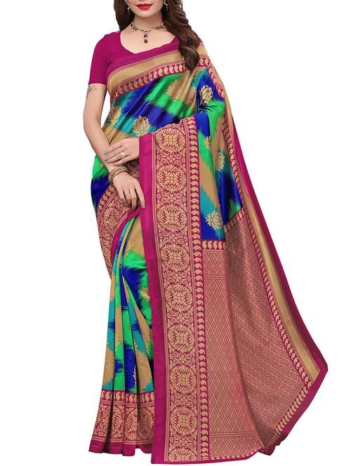 ethnic motif printed saree - 15830921 - Very Small Image - 1