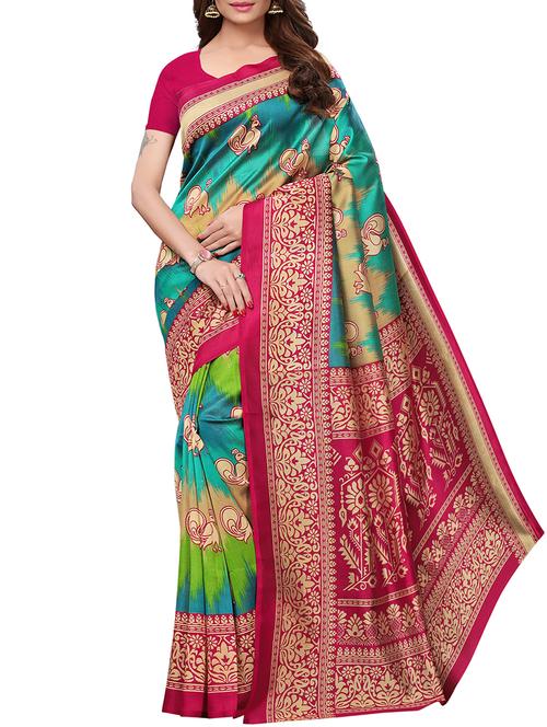 ethnic motif printed saree - 15830922 - Very Small Image - 1