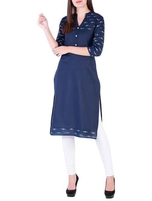 ikat straight kurta - 15831629 - Very Small Image - 1