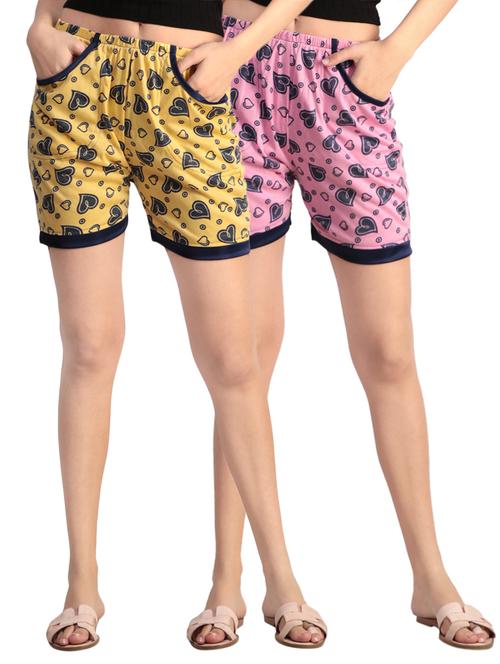 set of 2 heart print shorts - 15831666 - Very Small Image - 1