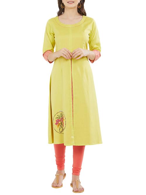 embroidered a-line kurta - 15831978 - Very Small Image - 1