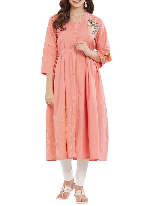 flared embroidered kurta - 15831990 - Very Small Image - 1