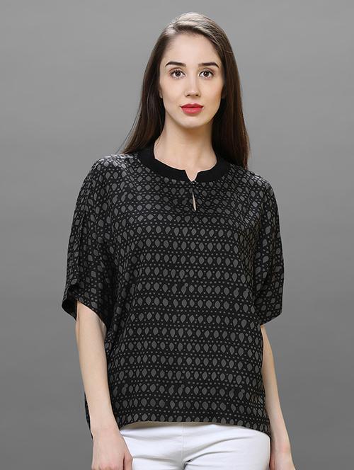 women's straight key hole neck top - 15832062 - Very Small Image - 1