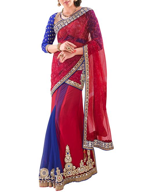 floral patchwork embellished lehenga saree with blouse - 15832147 - Very Small Image - 1