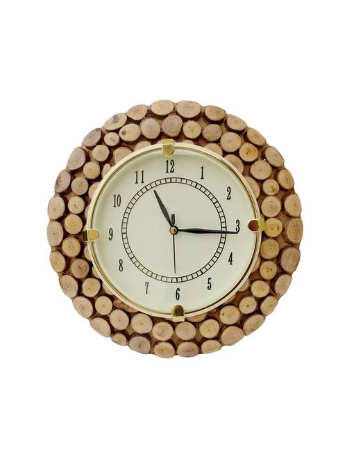 desi karigar fancy wooden wall hanging clock watch, size(lxbxh-11x1x11) dial size 7 inch - 15832326 - Very Small Image - 1