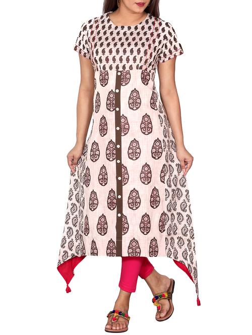 high low printed kurta - 15833121 - Very Small Image - 1