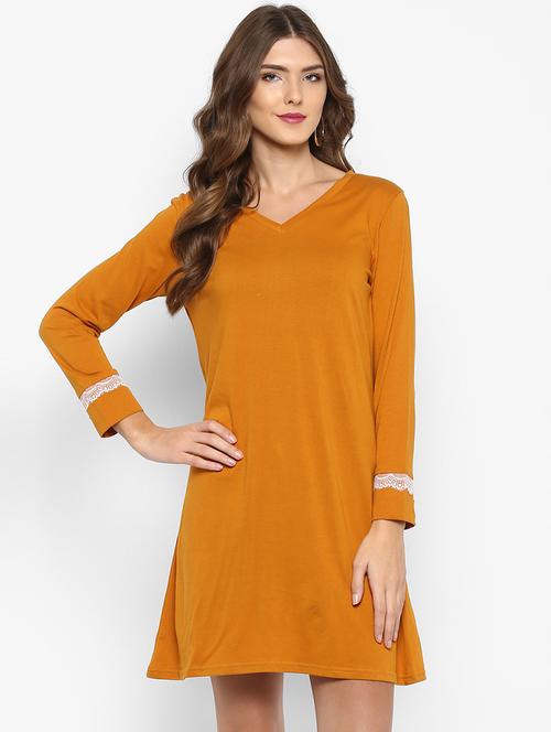 lace trim a-line dress - 15833420 - Very Small Image - 1