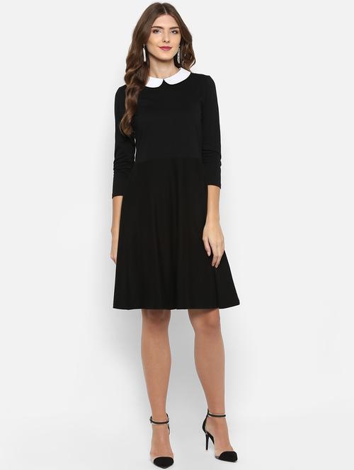 contrast collared a -line dress - 15833426 - Very Small Image - 1