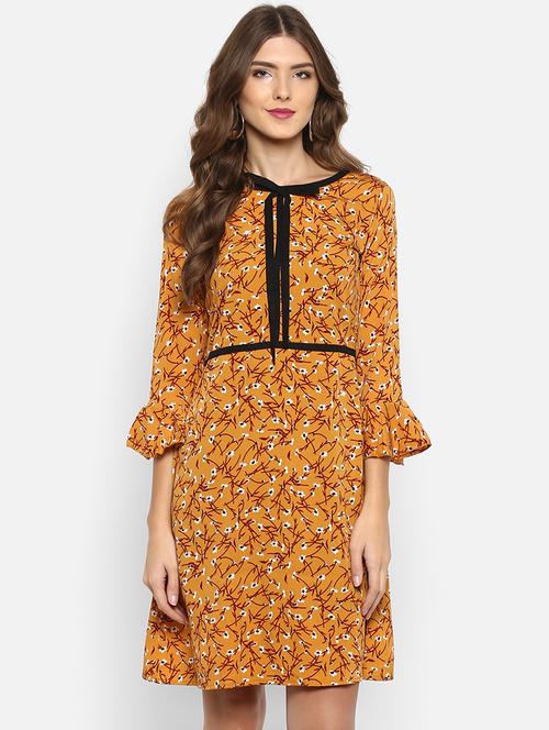tie up binding detail a-line dress - 15833446 - Very Small Image - 1