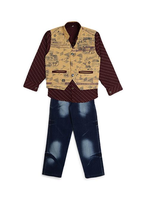 maroon cotton full length set - 15834489 - Very Small Image - 1