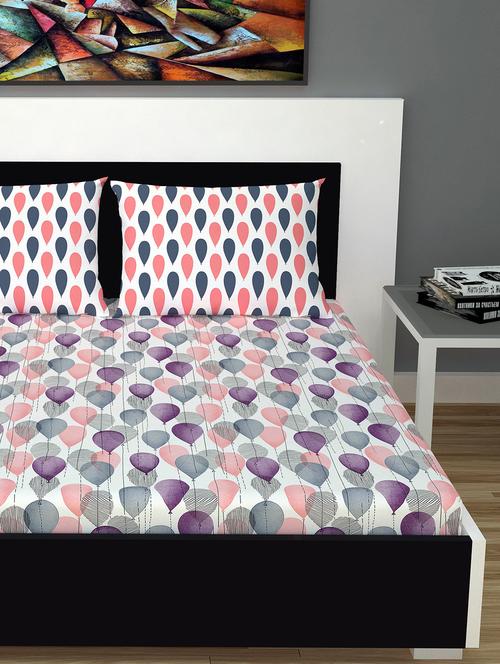 100% cotton double bedsheet with 2 pillow covers - 15834534 - Very Small Image - 1