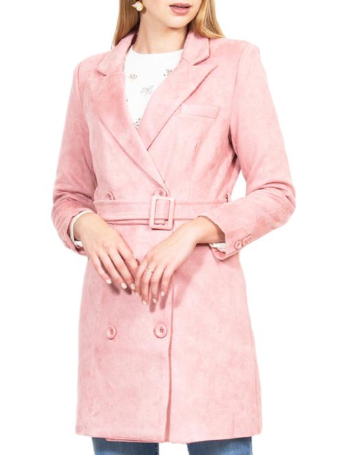 button detail checkered belted coat - 15834796 - Very Small Image - 1