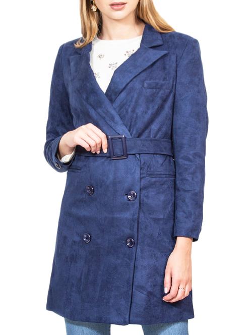 button detail checkered belted coat - 15834797 - Very Small Image - 1