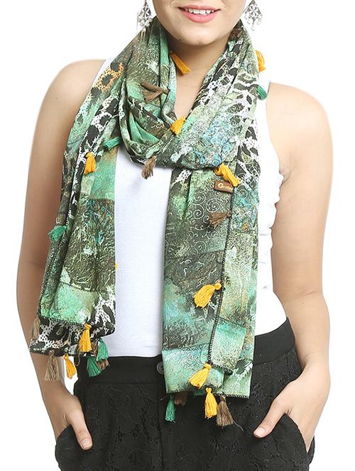 green georgette stole - 15835037 - Very Small Image - 1