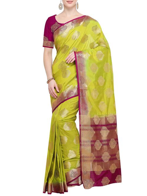 floral zari motif kanjivaram saree with blouse - 15835855 - Very Small Image - 1