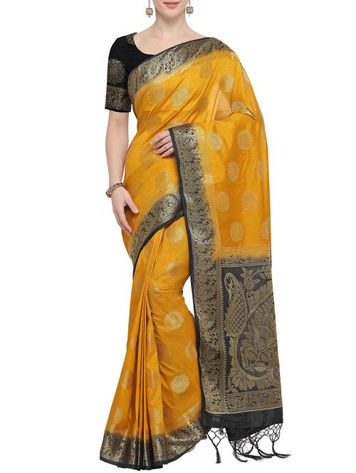 floral zari motif kanjivaram saree with blouse - 15835865 - Very Small Image - 1