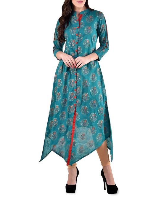 asymmetric printed kurta - 15836105 - Very Small Image - 1