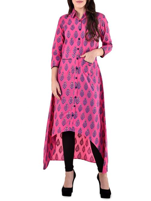high low printed kurta - 15836109 - Very Small Image - 1