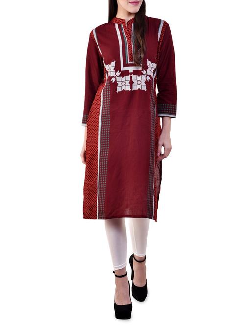 printed straight kurta - 15836118 - Very Small Image - 1
