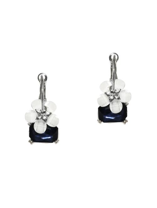 blue silver plated hoop earring - 15836137 - Very Small Image - 1