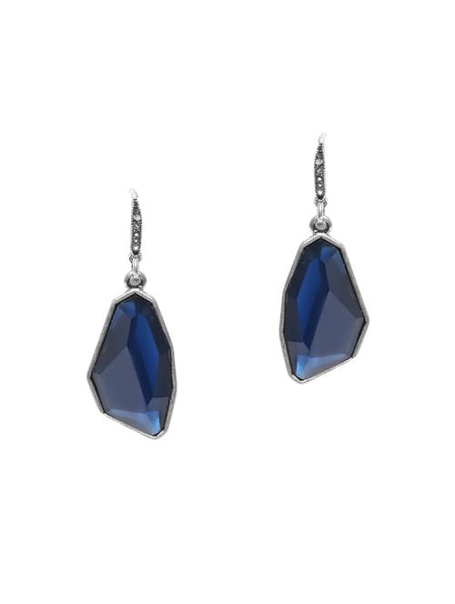 blue silver plated drop earring - 15836149 - Very Small Image - 1