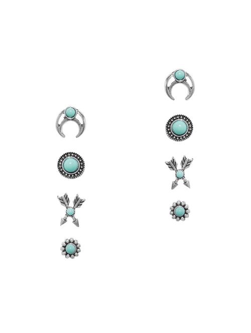 blue silver plated combo's. earring - 15836178 - Very Small Image - 1