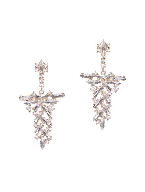 white gold plated drop earring - 15836214 - Very Small Image - 1