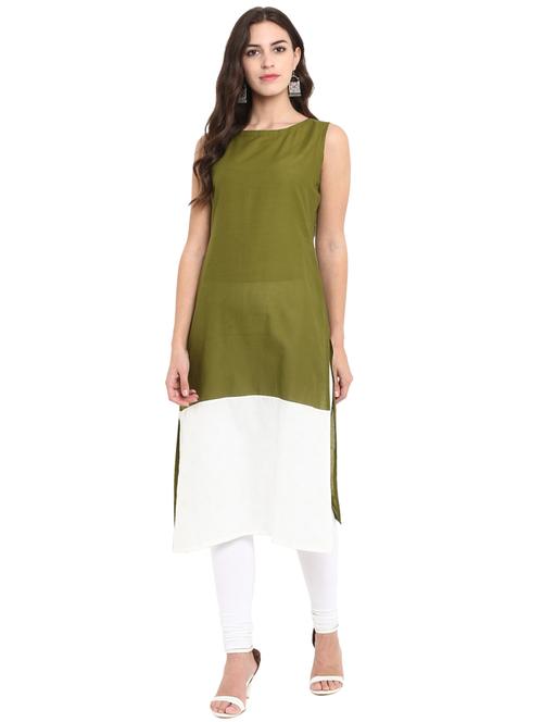 color block straight kurta - 15836228 - Very Small Image - 1