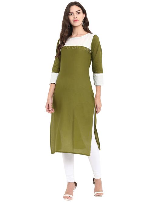 color block straight kurta - 15836240 - Very Small Image - 1