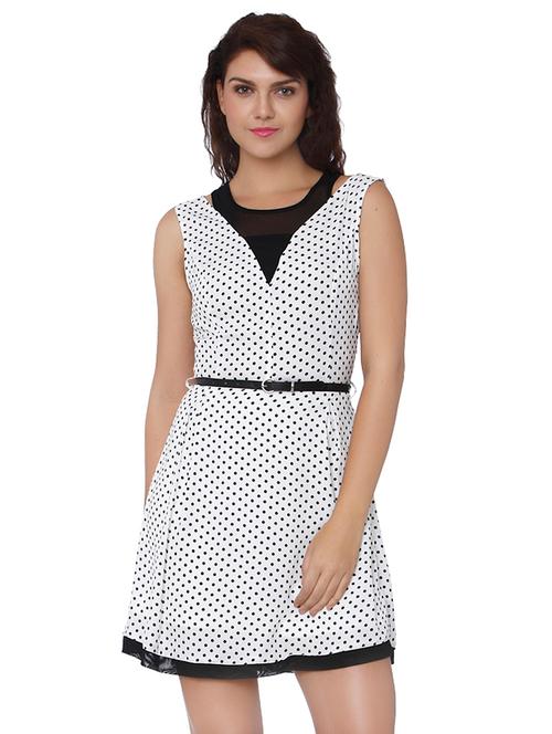 belted polka dotted dress - 15836549 - Very Small Image - 1