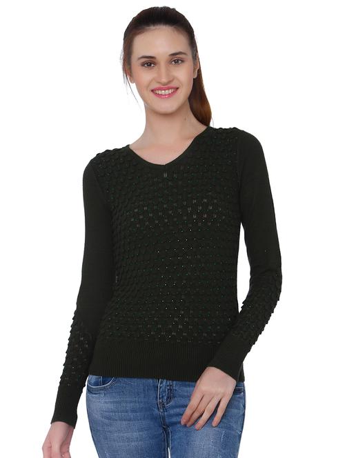 embellished ribbed edge pullover - 15836670 - Very Small Image - 1