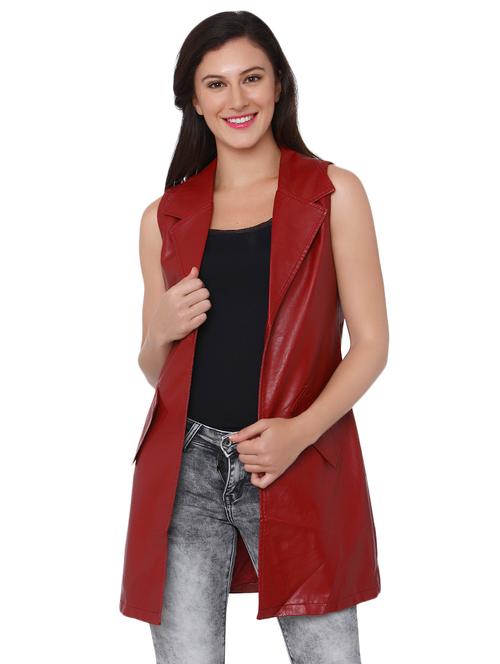 lapel neck leatherette shrug - 15836725 - Very Small Image - 1
