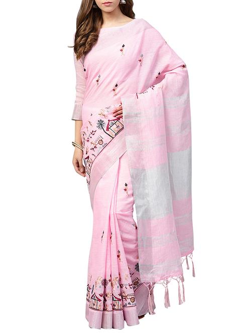 conversational printed saree with blouse - 15837095 - Very Small Image - 1