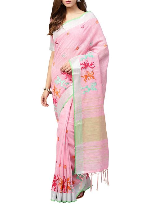 conversational printed saree with blouse - 15837097 - Very Small Image - 1