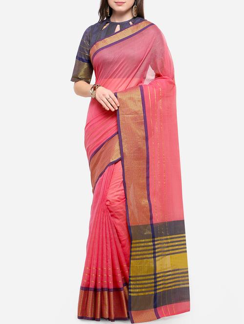 gold border woven saree - 15837350 - Very Small Image - 1