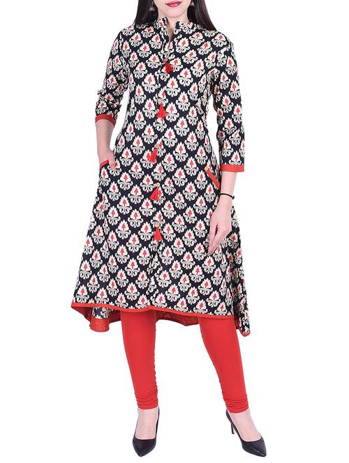 floral printed a-line kurta - 15838541 - Very Small Image - 1