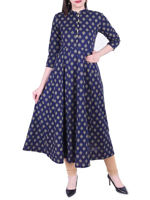 ethnic motif printed flared kurta - 15838548 - Very Small Image - 1