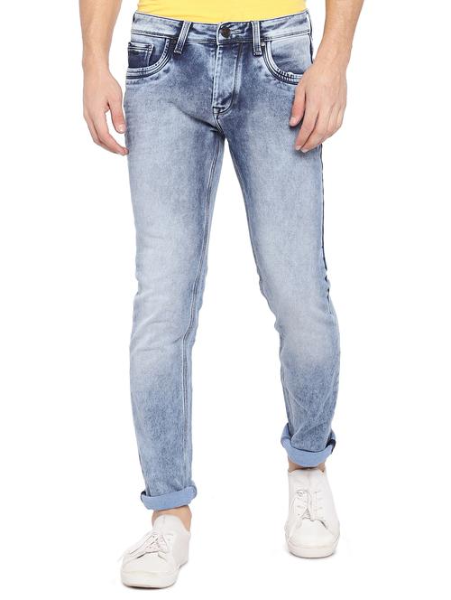 blue cotton washed jeans - 15838892 - Very Small Image - 1