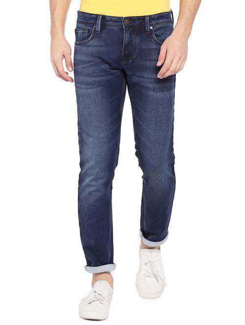 blue cotton washed jeans - 15838905 - Very Small Image - 1