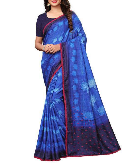 floral embroidered saree with blouse - 15839134 - Very Small Image - 1