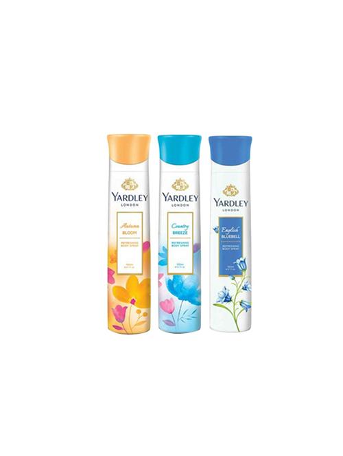 yardley set of 3 deodorants (autumn bloom + country breeze + english bluebell) - 15839189 - Very Small Image - 1