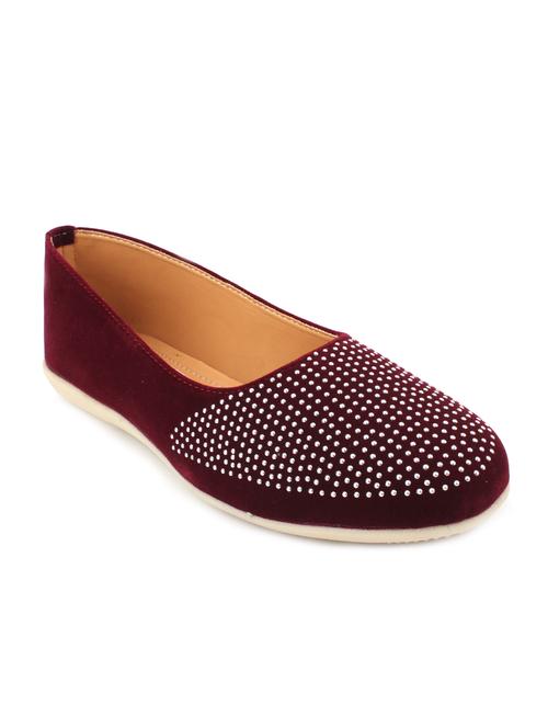 maroon slip on ballerinas - 15839969 - Very Small Image - 1