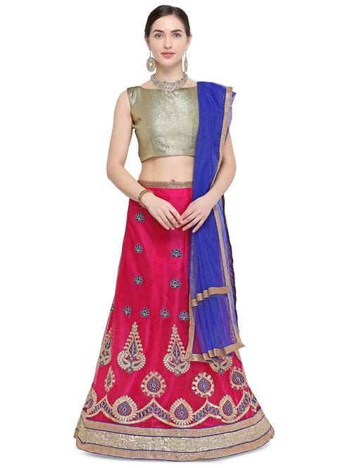 embroidered pink flared lehenga - 15839995 - Very Small Image - 1