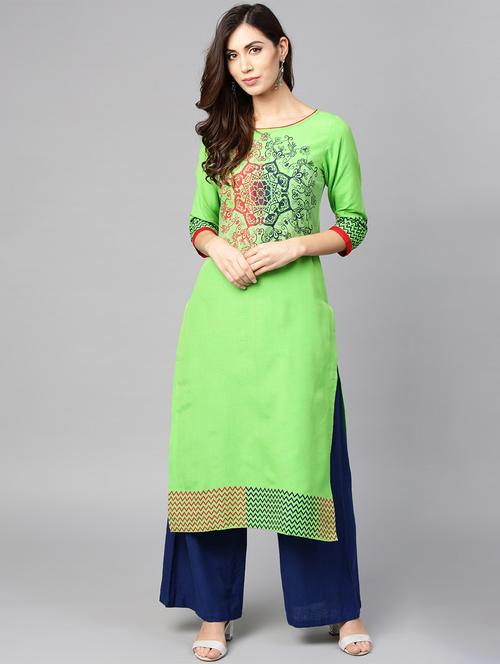 floral printed straight kurta - 15840643 - Very Small Image - 1