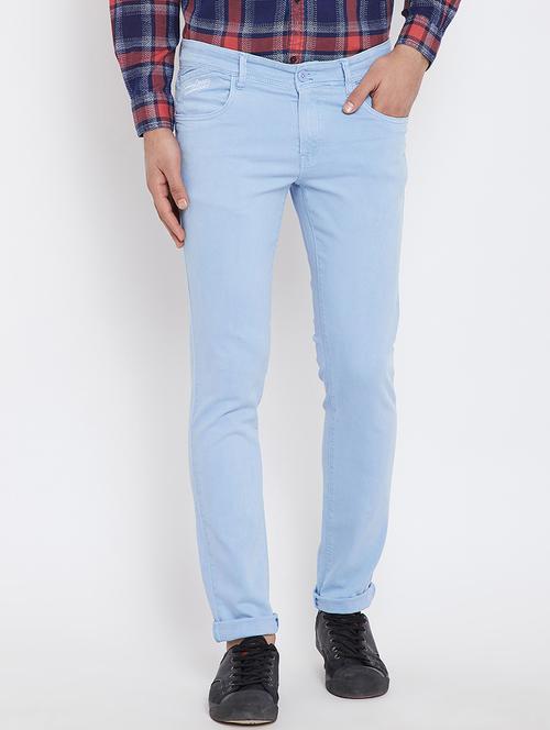 light blue denim plain jeans - 15840833 - Very Small Image - 1