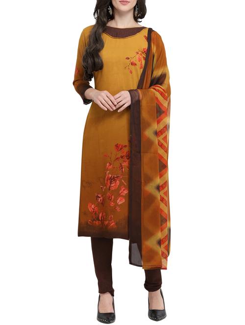 printed unstitched churidaar suit - 15842296 - Very Small Image - 1