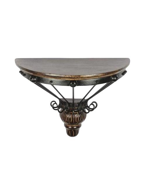 desi karigar wooden & wrought iron big wall bracket d-shape 16 x 8 x 12 inch - 15842498 - Very Small Image - 1