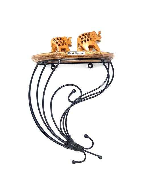 desi karigar wooden & wrought iron wall bracket - 15842507 - Very Small Image - 1