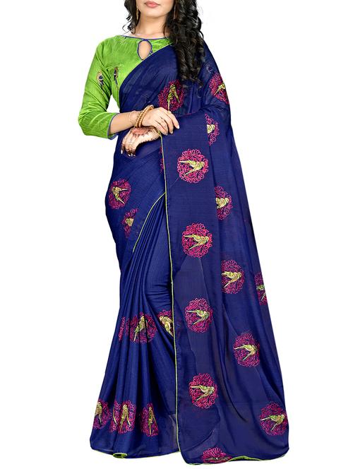 conversational embroidered saree with blouse - 15842518 - Very Small Image - 1