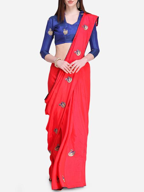 conversational embroidered saree with blouse - 15842544 - Very Small Image - 1
